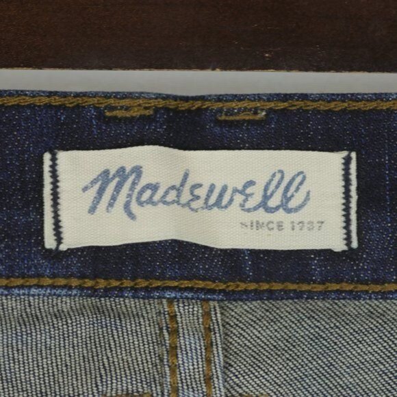Madewell Women's Size 27 Blue Mid Rise Tall Inseam Distressed Skinny Jeans - Picture 9 of 11
